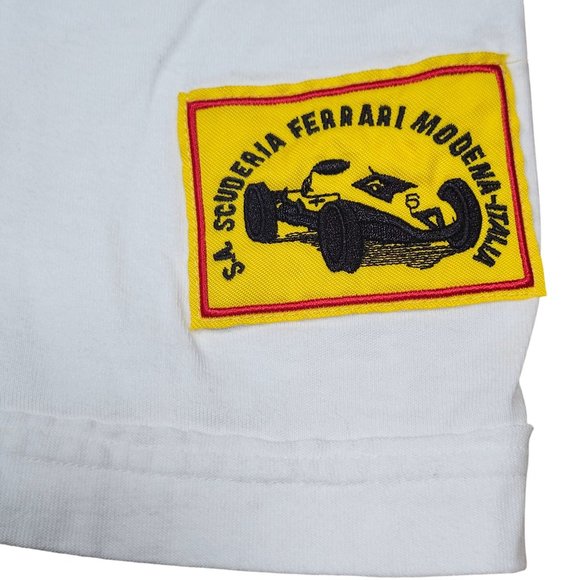 Puma SA Scuderia Ferrari Modena Italia Mens White Embroidered Font T-Shirt Lg - Picture 7 of 11